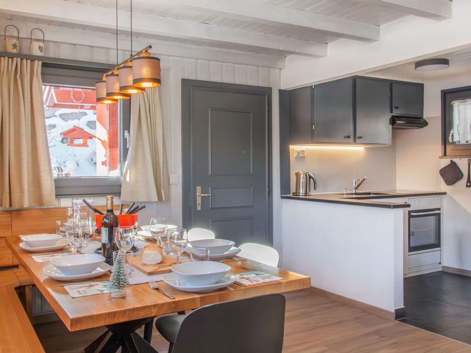 Furniture, Interior Design, Wood, Flooring, Ceiling, Room, Floor, Kitchen, Countertop, Lighting