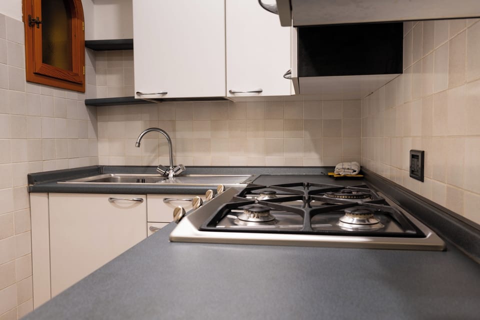 Apartment | Private kitchen | Fridge, microwave, oven, stovetop