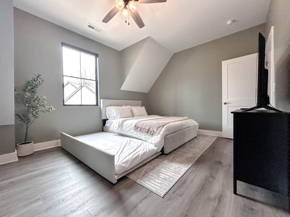 Second bedroom with Queen bed and pullout twin XL trundle.