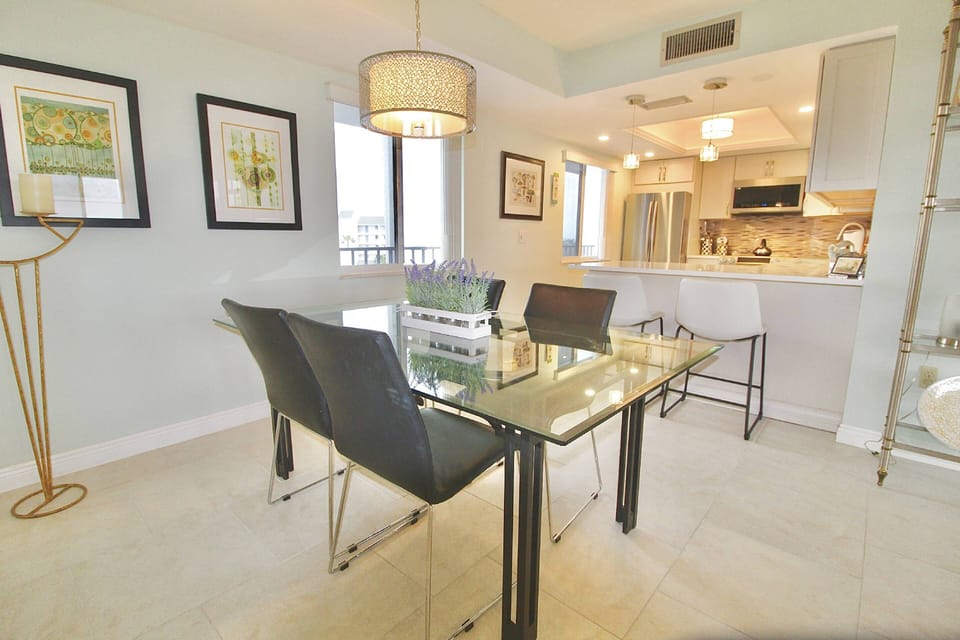 The Dining table seats four…