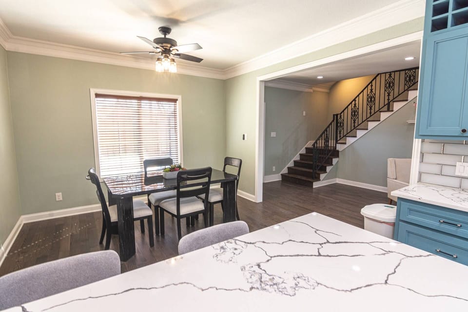 Kitchen to Dining Area and Stairs