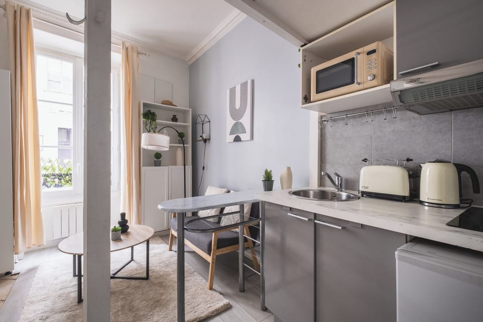 Basic Studio | Private kitchen | Fridge, microwave, oven, stovetop