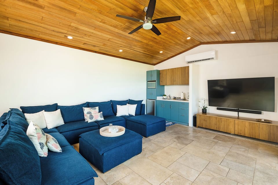 Watch a movie in a cozy living room