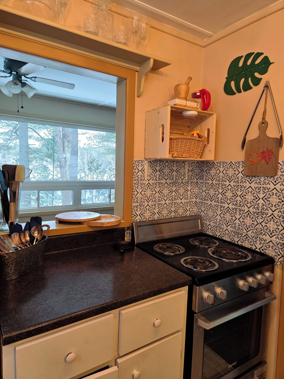 Upgrades this year include the Danby stainless 4 burner oven and stovetop.