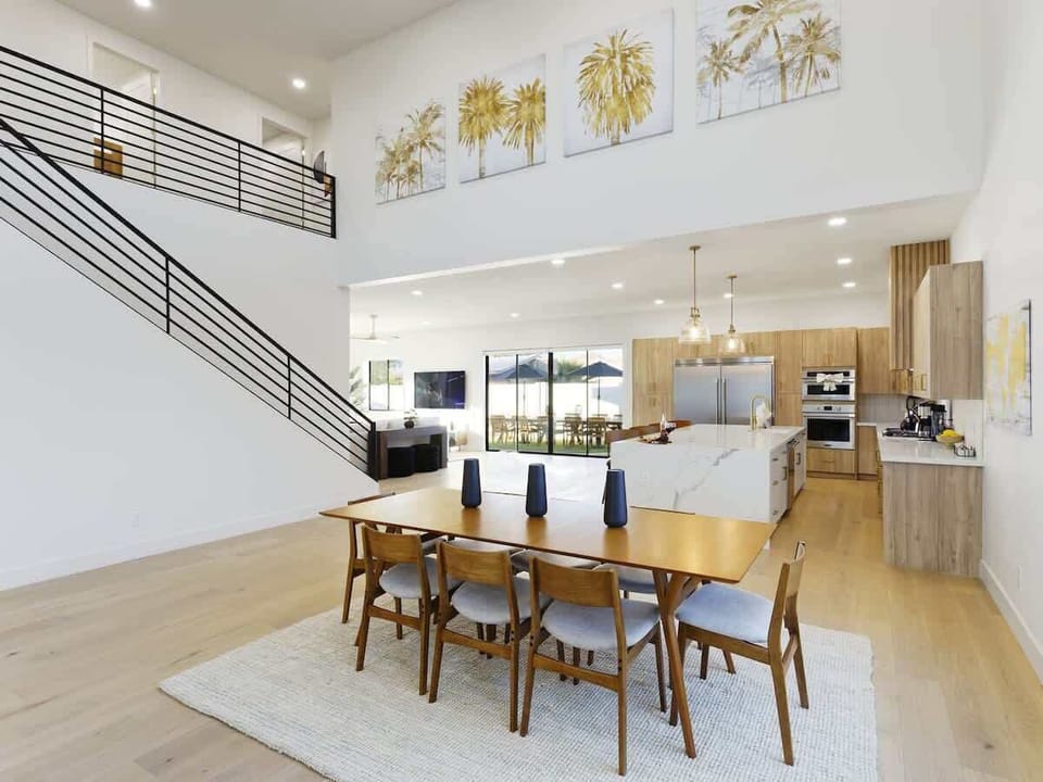 Dining area with seating for 8 guests