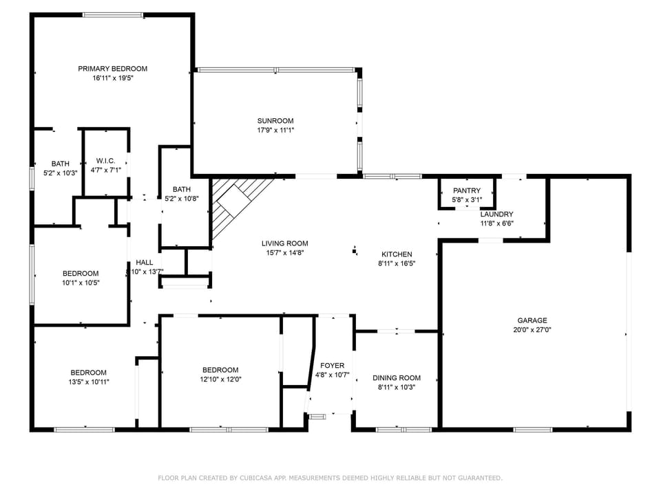 Detailed floorpan showing the home's flow.