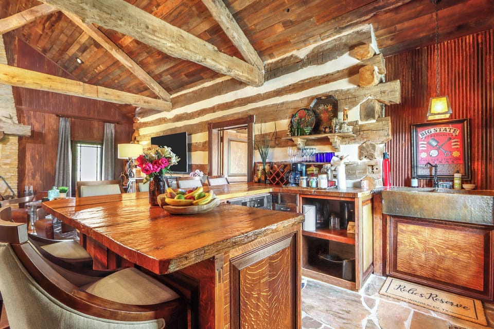Close up of the bar that also serves as the kitchenette in this unit