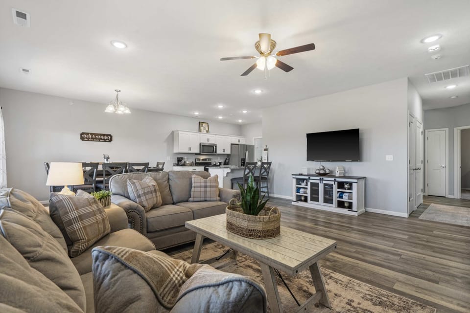 Curl up in the breezy living room & stream your favorites on the smart TV