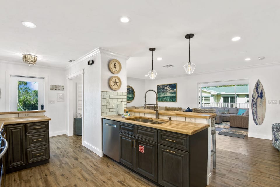 View of the Upstairs Kitchen and Living Room