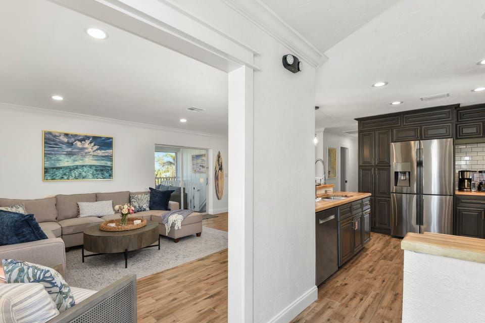 Upstairs View of Living Room and Kitchen