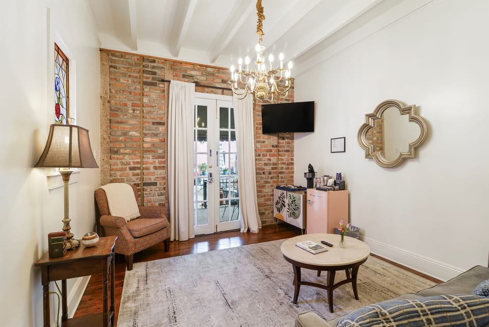 Living Area of the King Oliver Guest House with Queen Sleeper Sofa