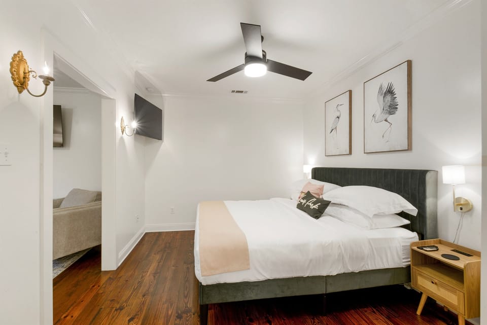 King bedroom with smart TV