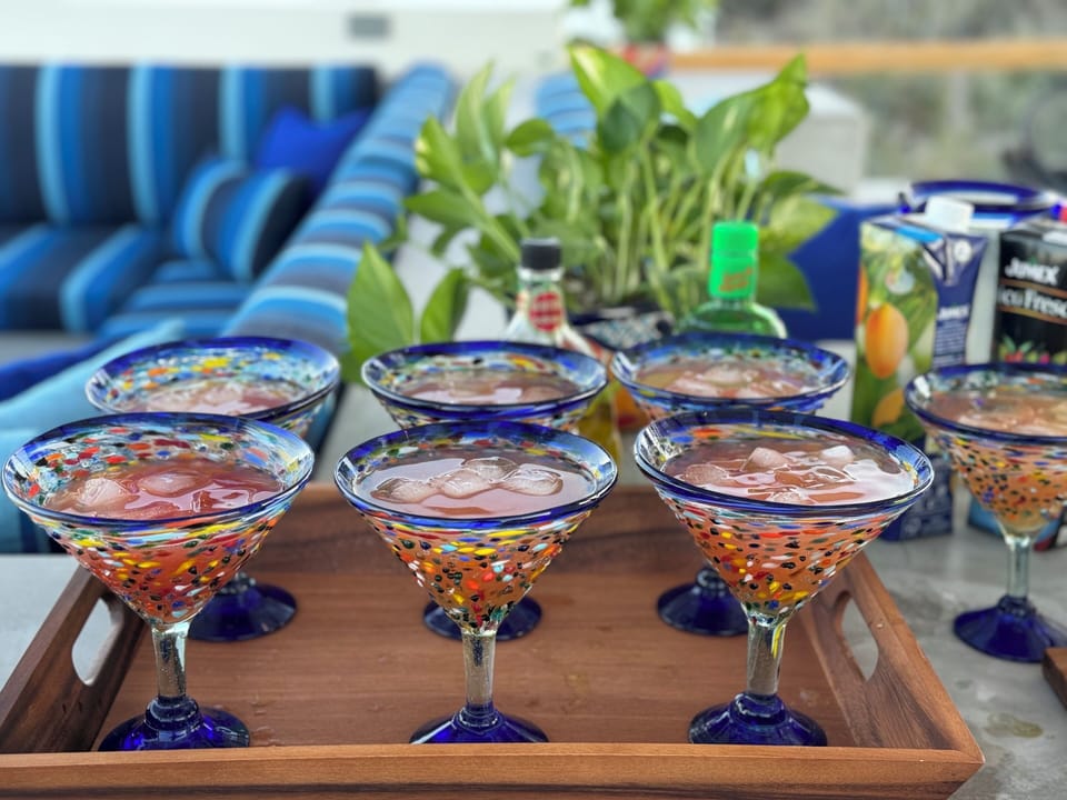 Enjoy your margaritas in stunning handblown glasses, with a blender included to make them just right (2)