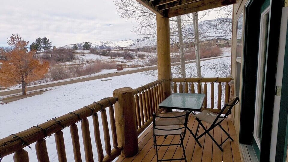 Private Balcony main level with views of Powder Mountain