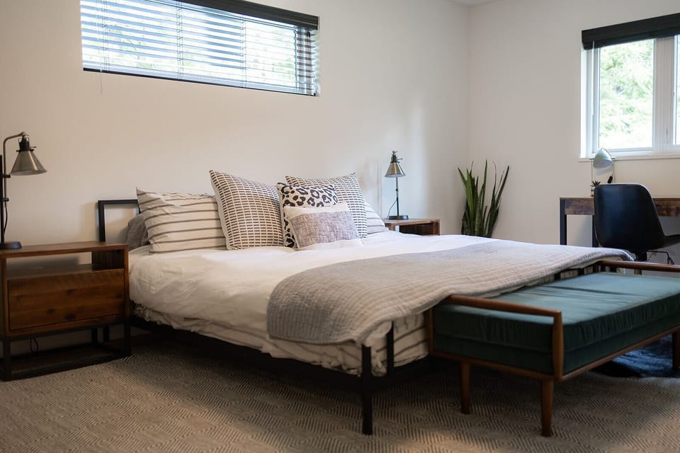 Main floor Primary bedroom with ensuite