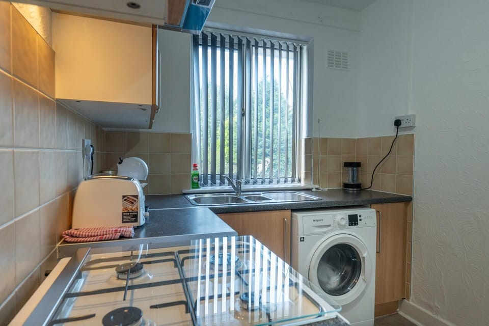 Apartment | Private kitchen | Fridge, microwave, oven, stovetop