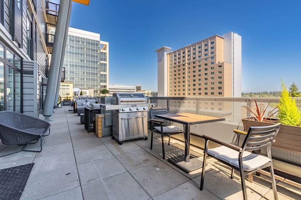 BBQ and outdoor sitting area