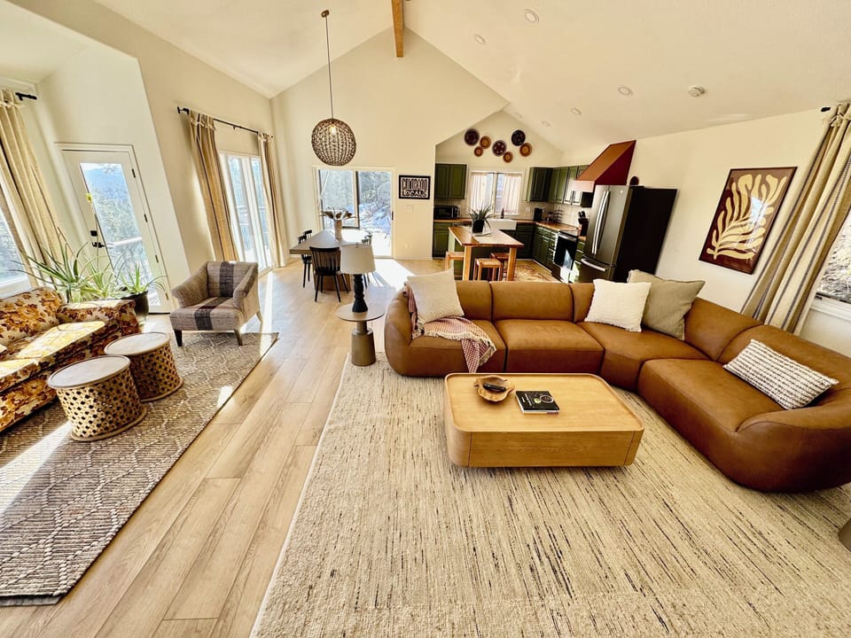 Super cozy living space with lots of places to sit and gather.