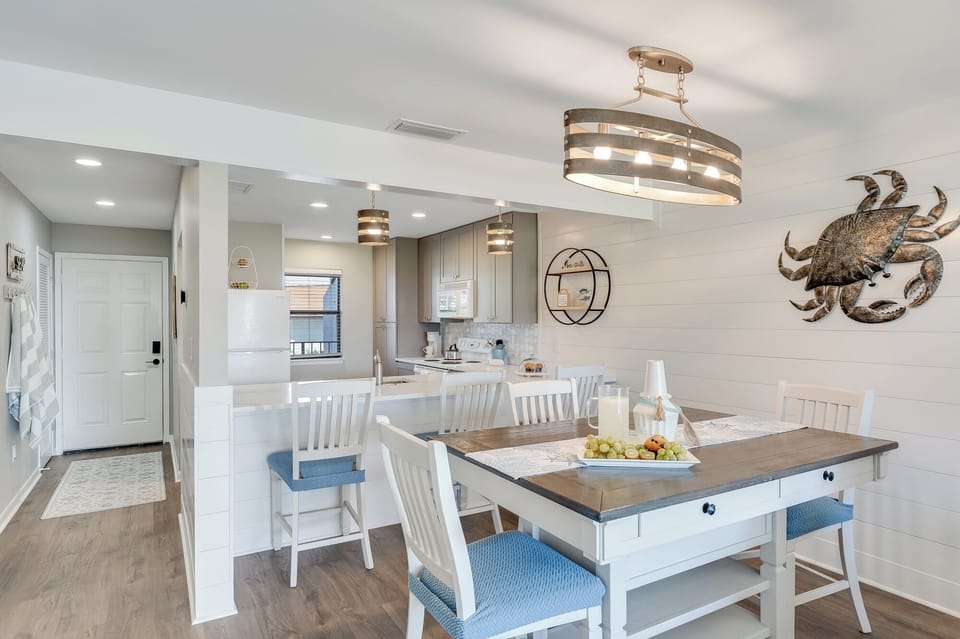 Open layout living and dining area.