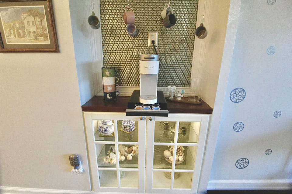 Enjoy the coffee bar with Keurig…