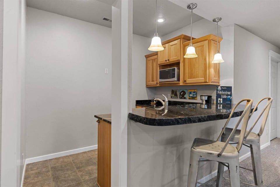 Grab a cup of coffee or pour yourself a drink without having to walk upstairs!