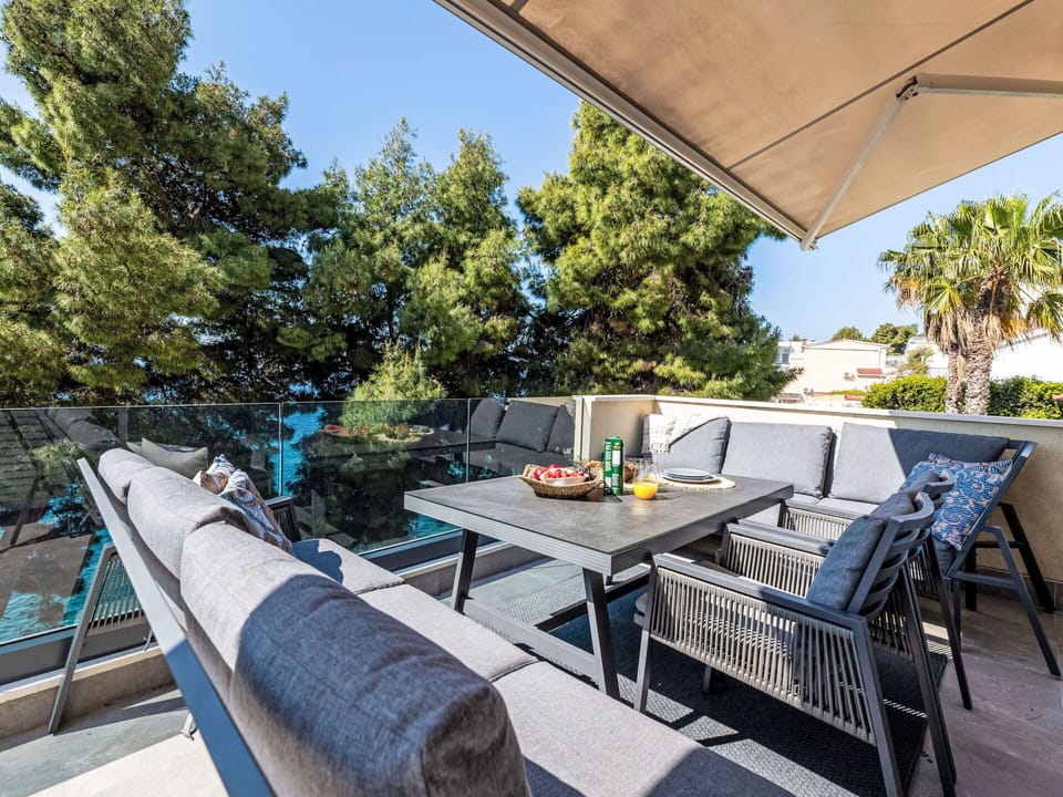 Furniture, Outdoor Furniture, Chair, Shade, Outdoor Table, Balcony, Eco Hotel, Resort, Patio, Deck