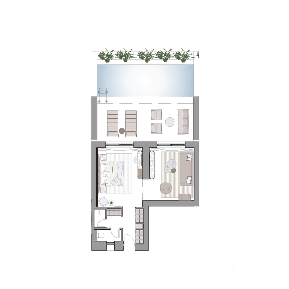 One Bedroom Suite With Private Pool & Sea View | Premium bedding, minibar, in-room safe, blackout drapes