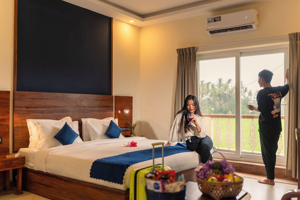 Premium Double Room, Pool View | In-room safe, desk, laptop workspace, soundproofing