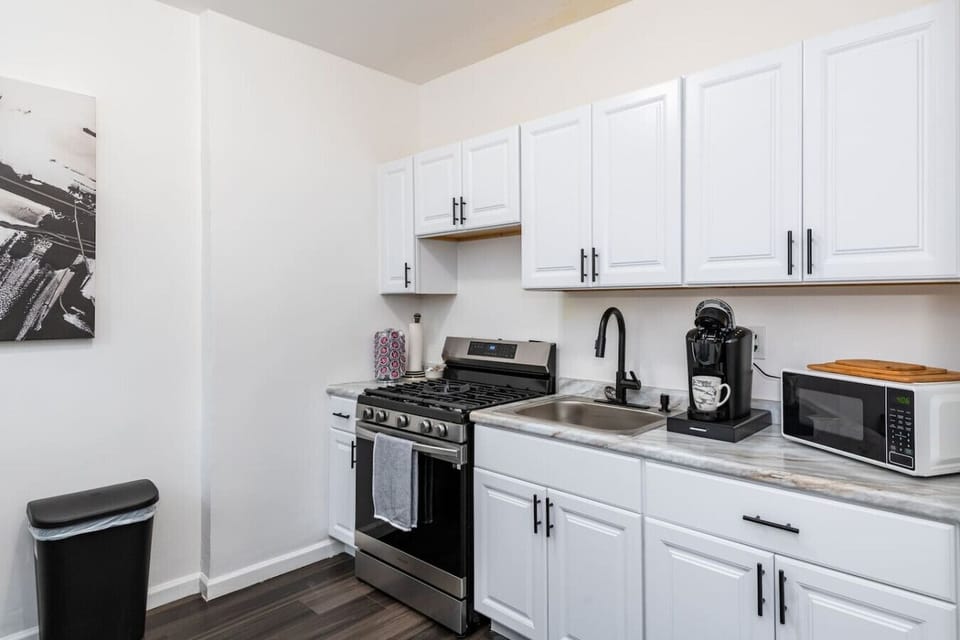 Fully stocked kitchen with cooking essentials