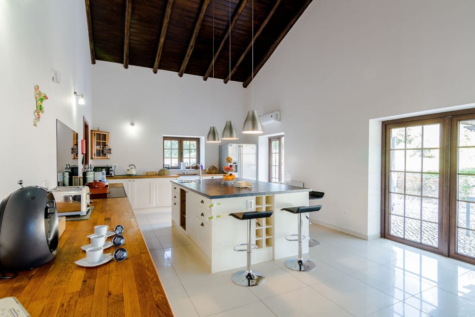 Kitchen area with patio door