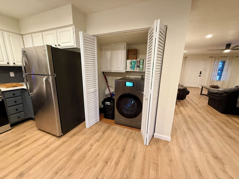 Quiet Washer/dryer combo. Preloaded with laundry detergent & laundry sanitizer.