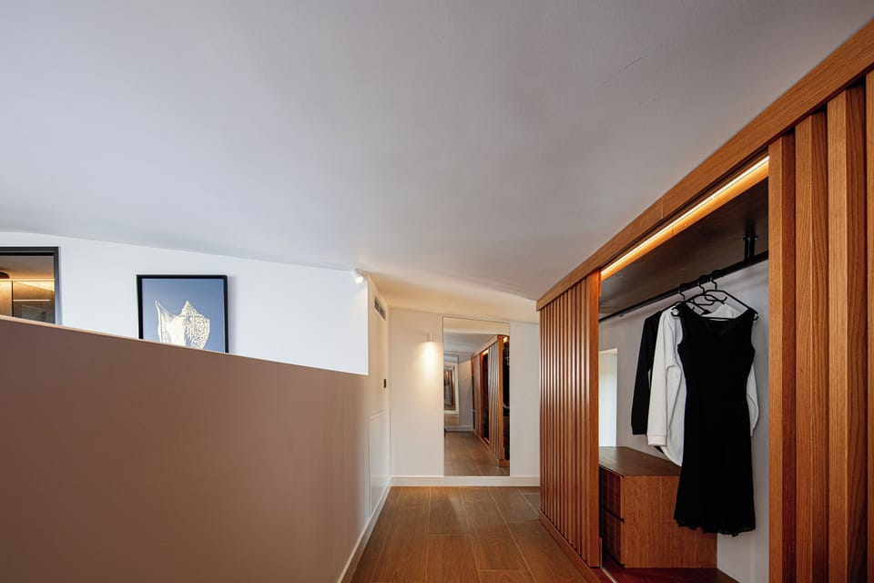 Stylish open closet for easy access to your essentials.