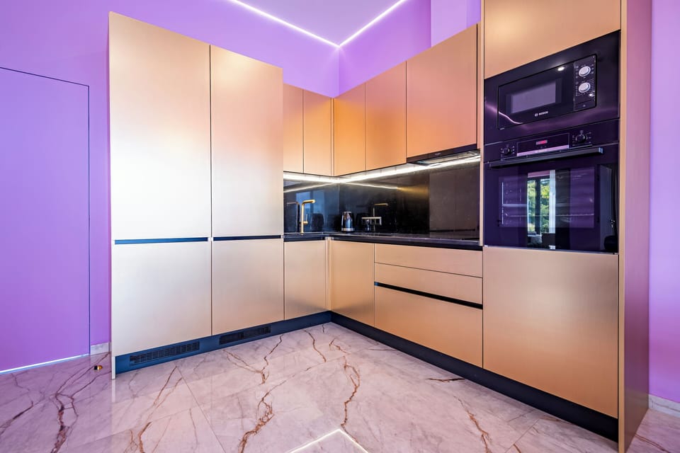 Luxury Villa, Private Pool, Sea View | Private kitchen | Full-size fridge, microwave, oven, stovetop