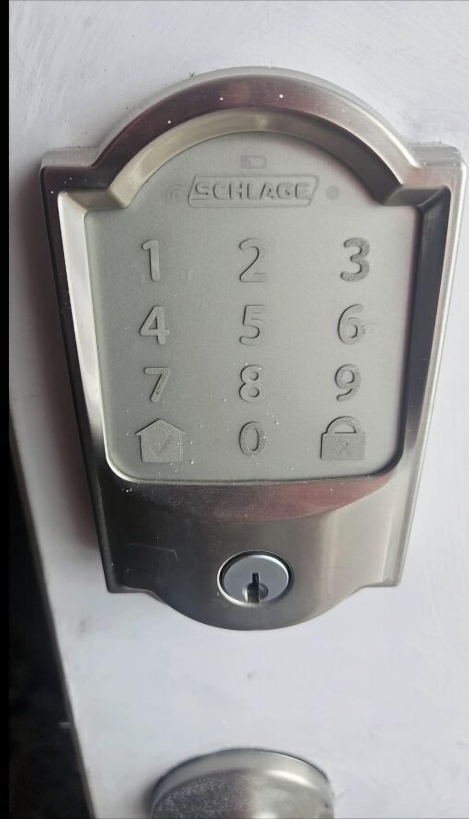 Coded entry front door keypad.