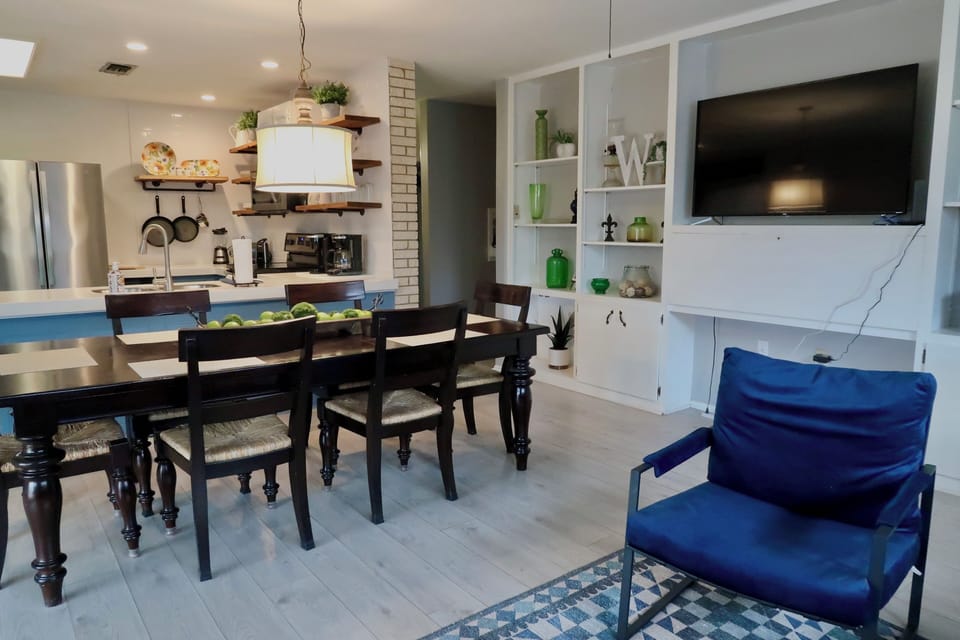 open concept living room area. A shared space with the kitchen and dining! 