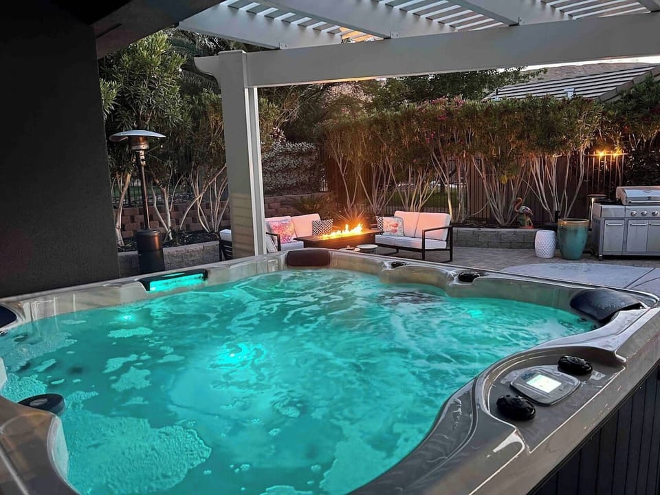 Cool nights in the hot tub and sitting by the fire.