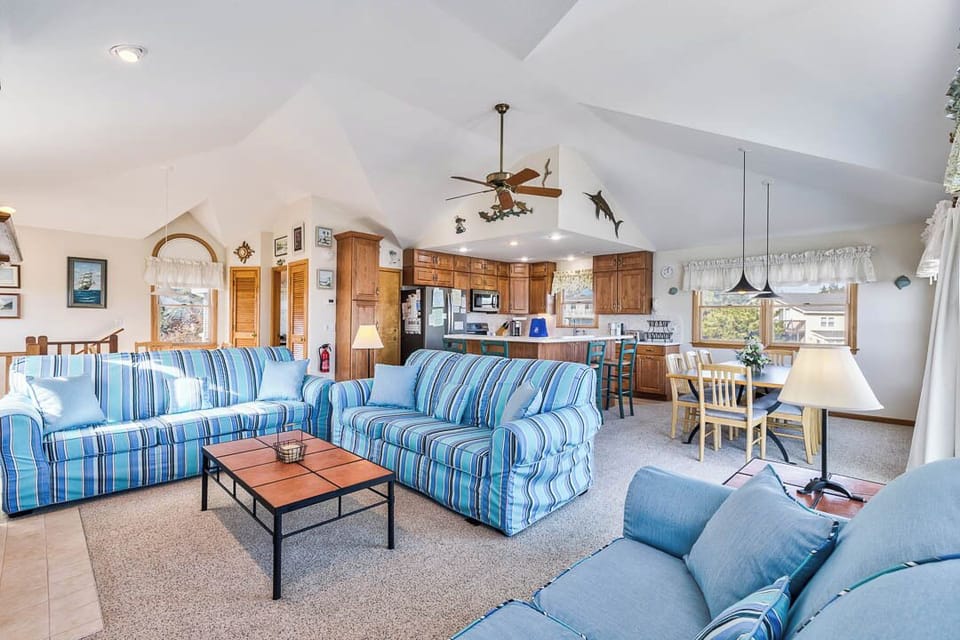 Top-Level Living Room with Deck Access
