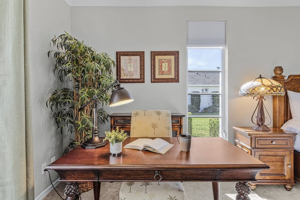 Dedicated work space perfect for the traveler that works on the go.
