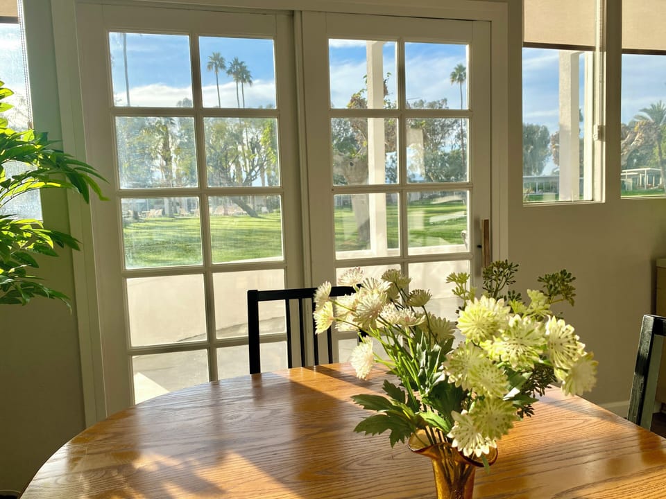 Natural light in the dining room and spectacular views that you can walk onto.