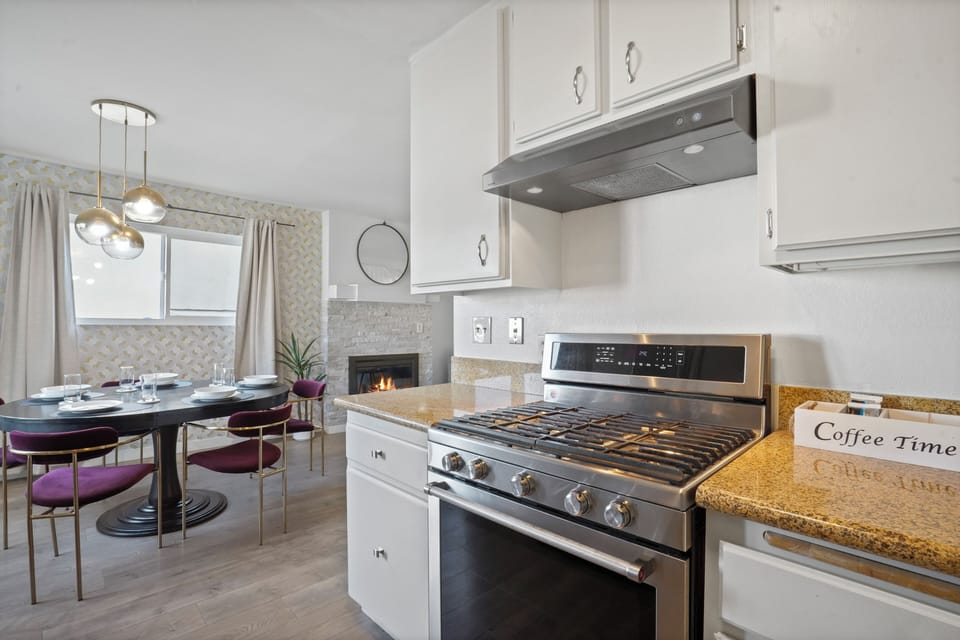 Kitchen with Dining area in background.