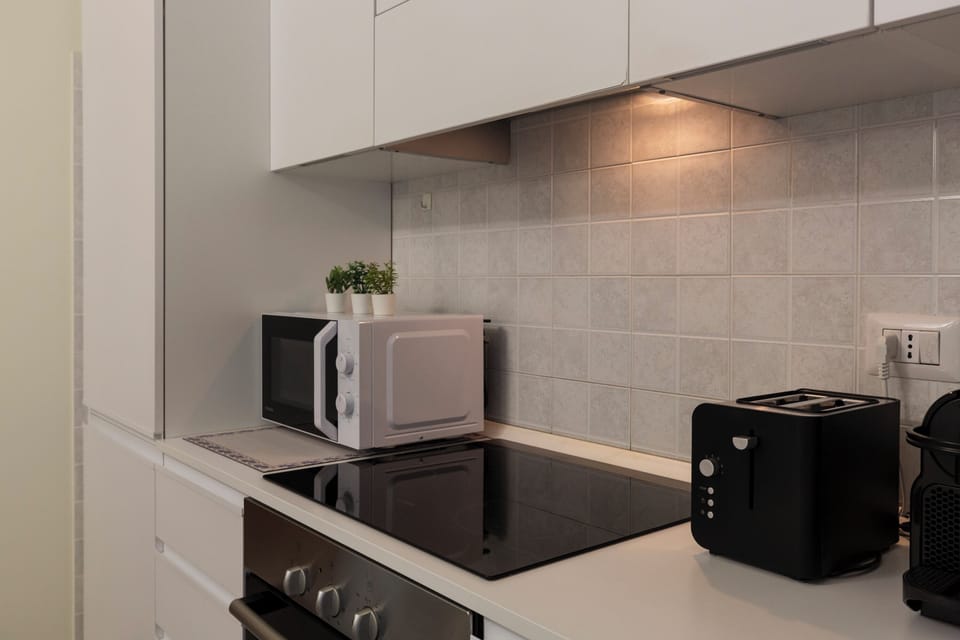 Deluxe Apartment, Garden View | Private kitchen | Full-size fridge, microwave, oven, stovetop