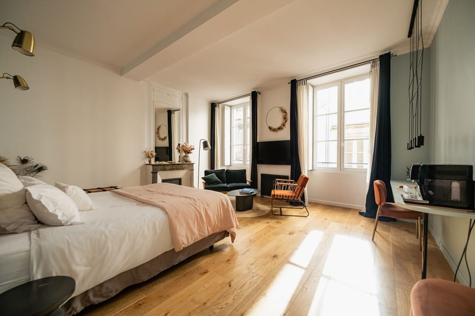 Deluxe Double Room (Philomene) | Premium bedding, desk, blackout drapes, iron/ironing board