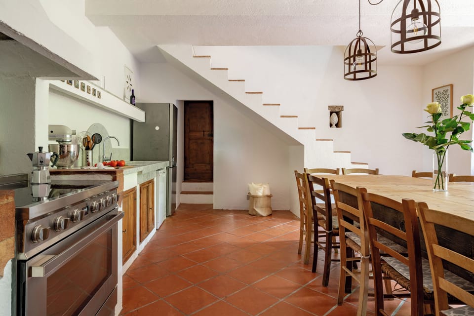 Villa, Garden View | Private kitchen | Fridge, microwave, oven, stovetop