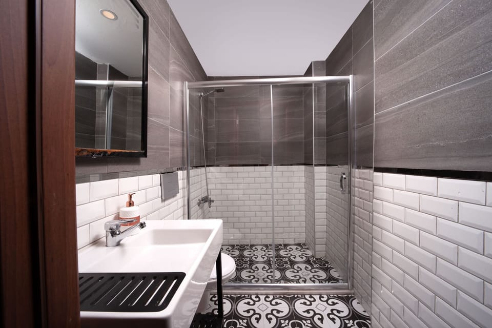Deluxe Double Room | Bathroom | Shower, hair dryer, slippers, towels
