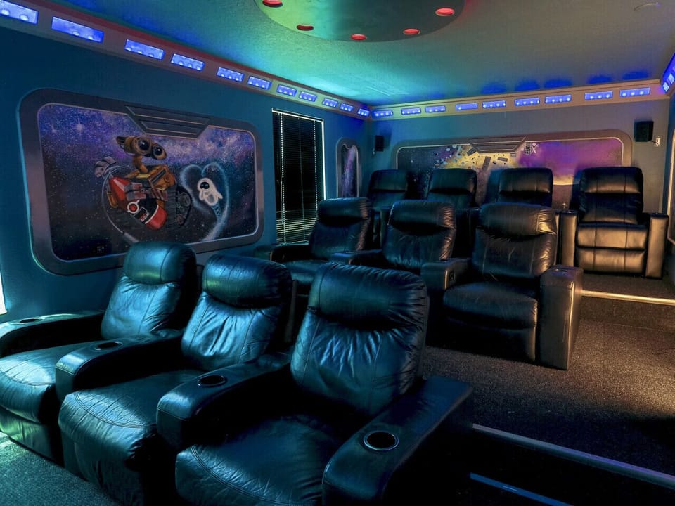 Private theater with reclining seats — your own movie night at home
