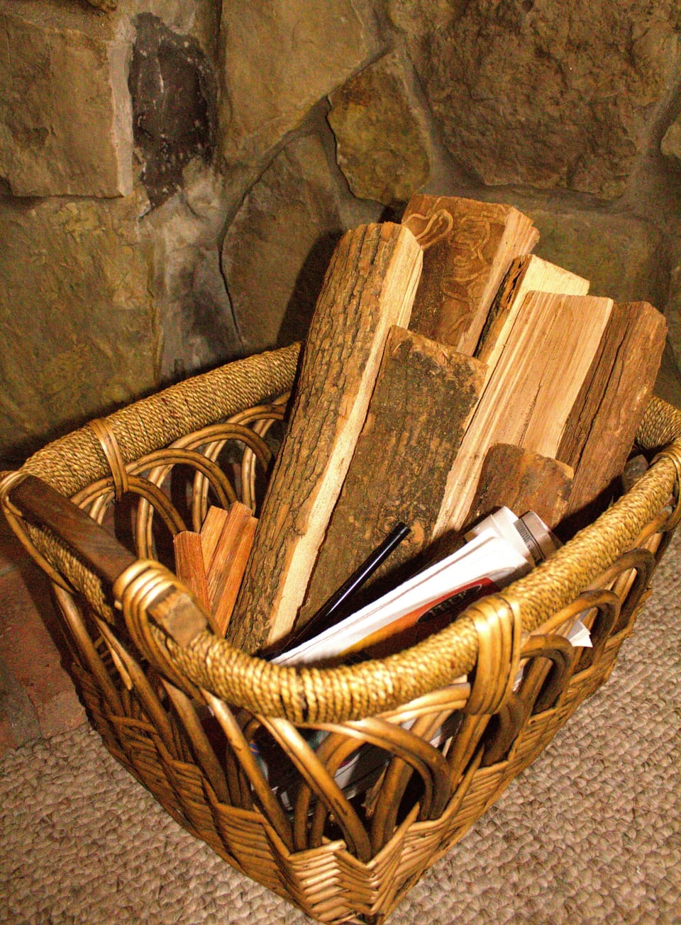 Enjoy the first basket of firewood with kindling sticks on us.