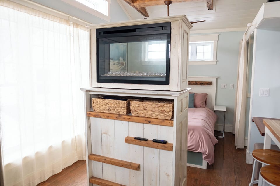 Electric fireplace and storage