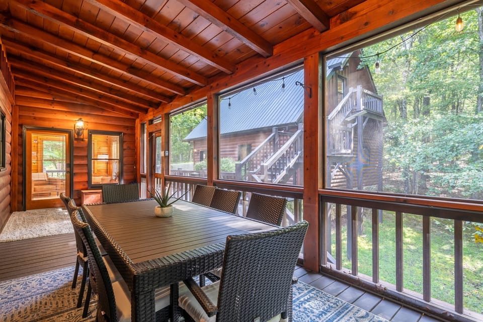 Screened-in room with additional dining area