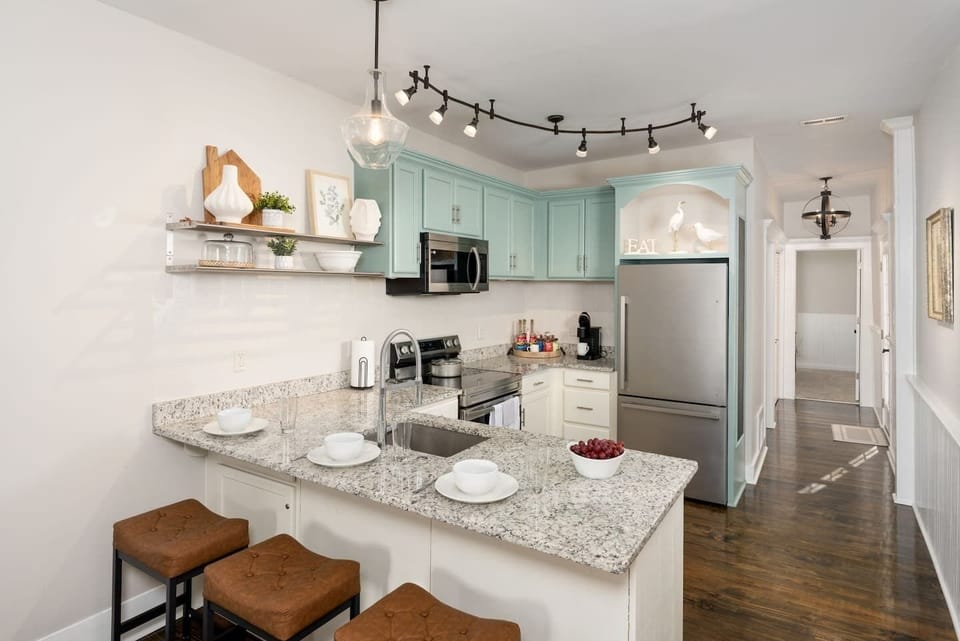 Fully stocked kitchen ready for everything from quick breakfasts to memorable group dinners.