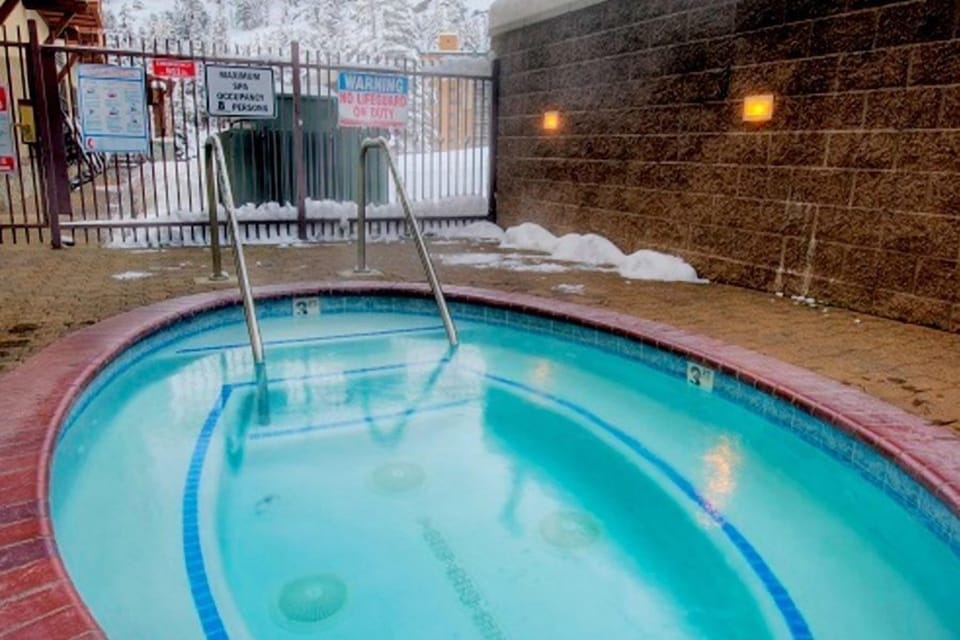 Take a dip in the outdoor hot tub